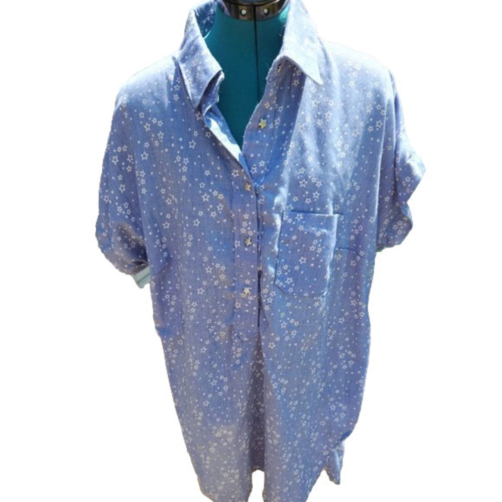 354. Starry Chambray Tunic Top | L